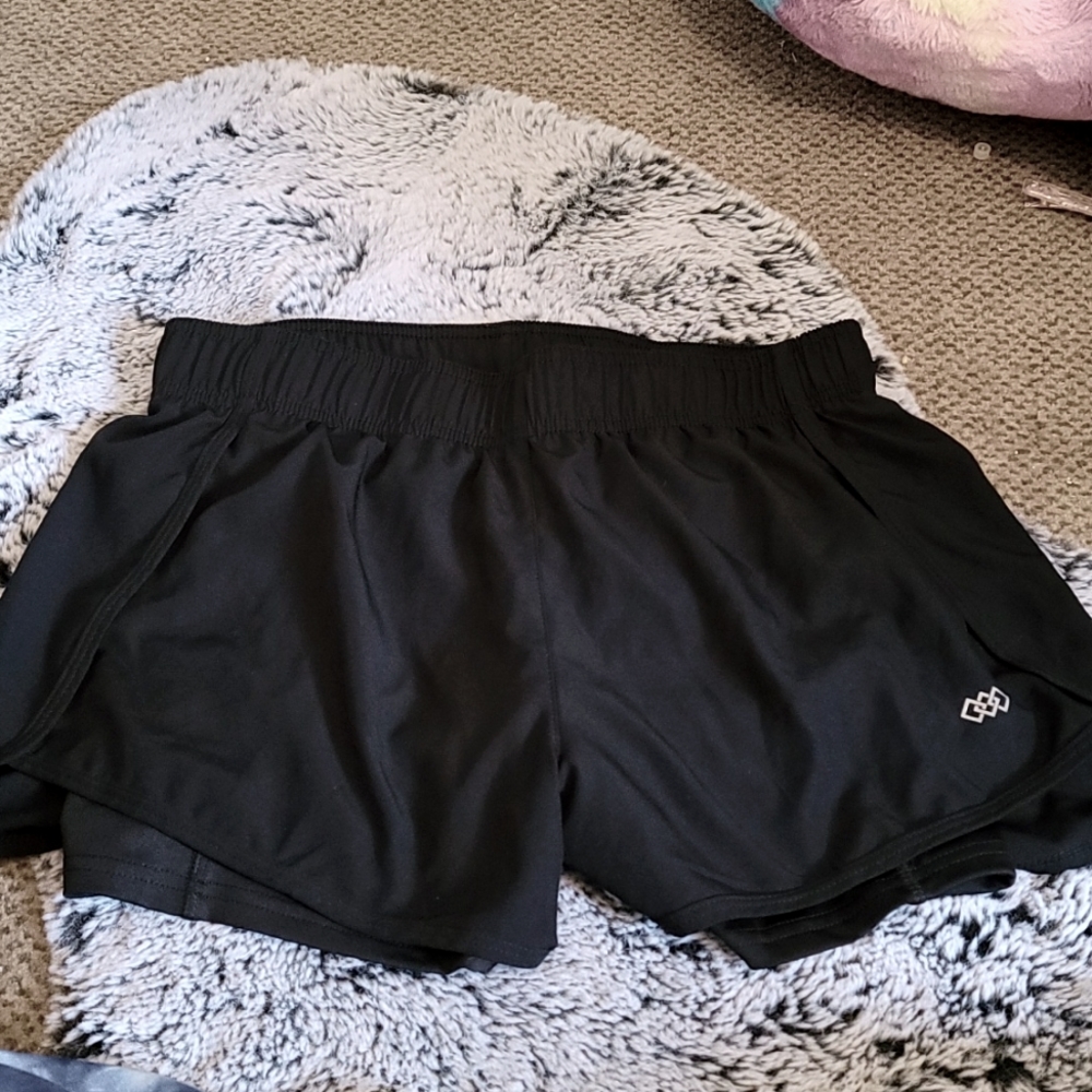 Black exercise shorts